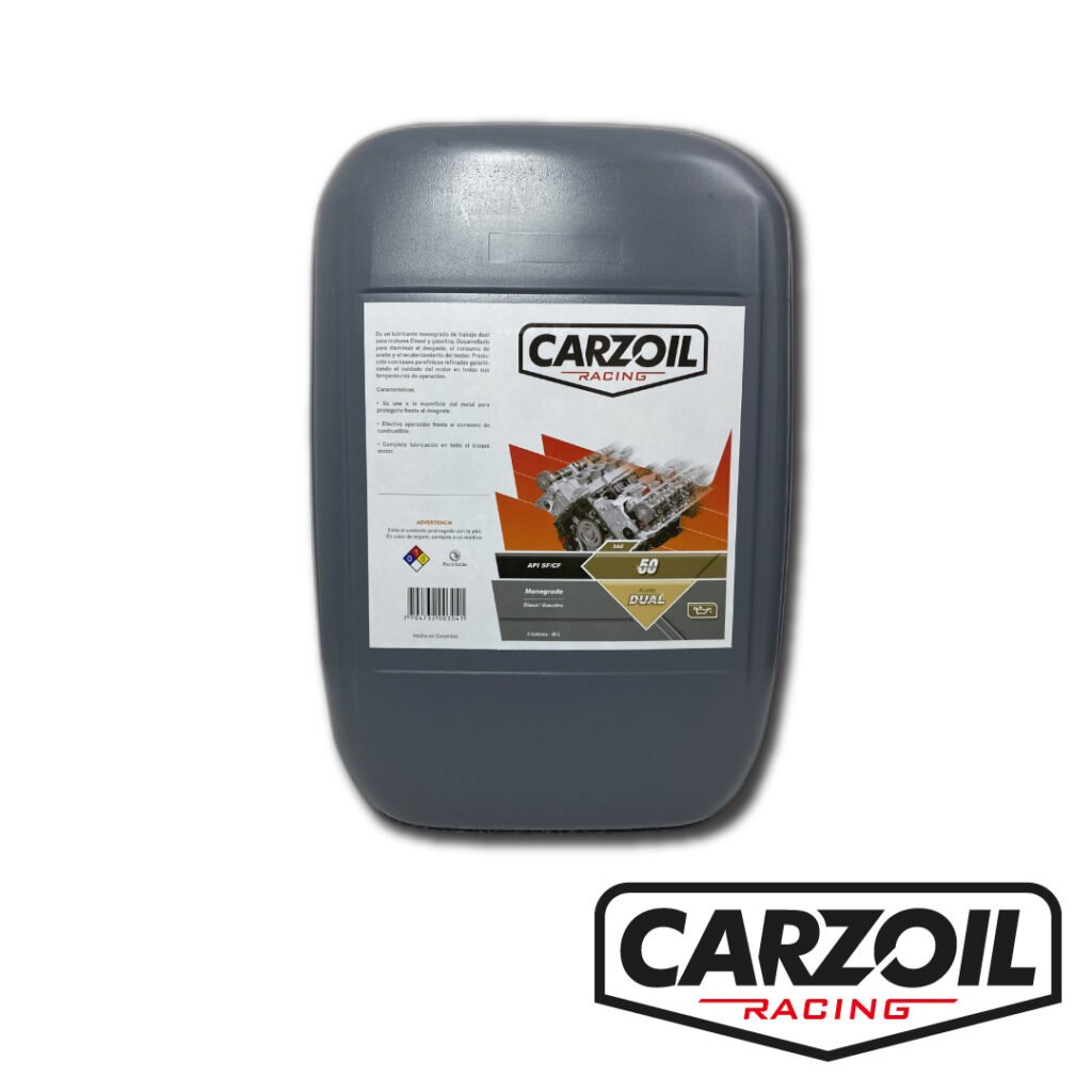 Lubricantes Carzoil Premium - SAE 50 Dual Monogrado Diesel y Gasolina Garrafa